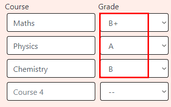 Choose Letter Grade